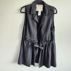 Anthropologie Cartonnier Sleeveless Layered Artsy Draped Trench Vest Size S